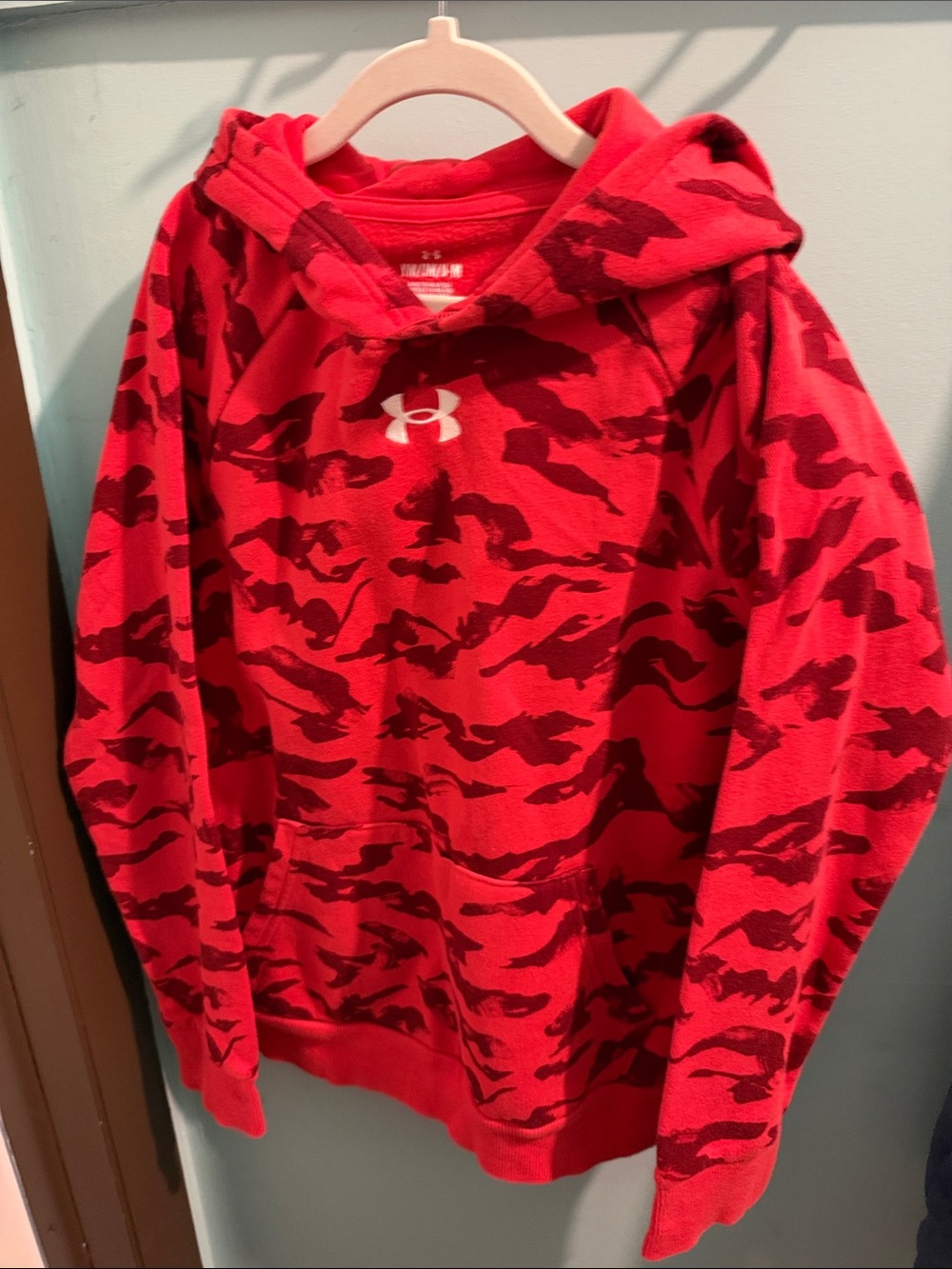 Under Armour Red Camo Pullover Hoodie for Kids